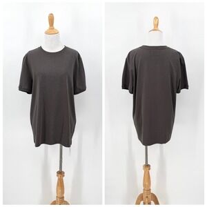 CHRISTY DAWN Regenerative Short Sleeve Tee Womens Medium Charcoal Gray Oversized